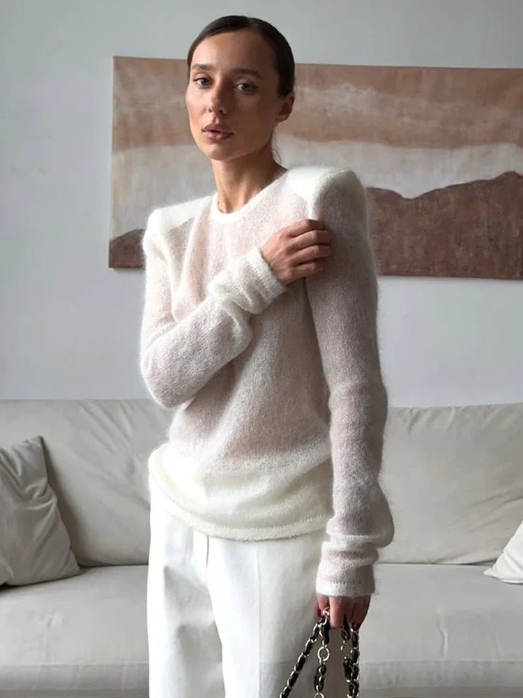 Maricar tenký průsvitný pulovr slim fit