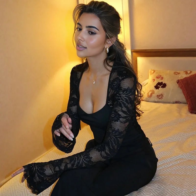 Nadine krajkový top s rozšířenými rukávy