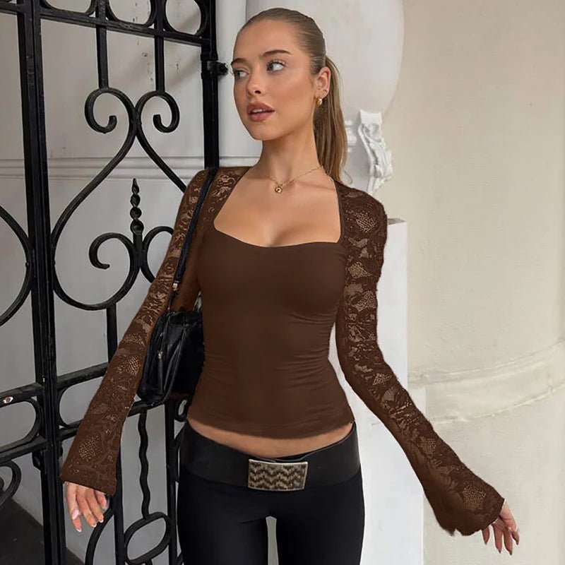 Nadine krajkový top s rozšířenými rukávy