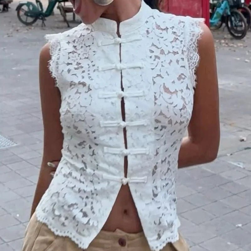 Odessa krajkový top bez rukávů