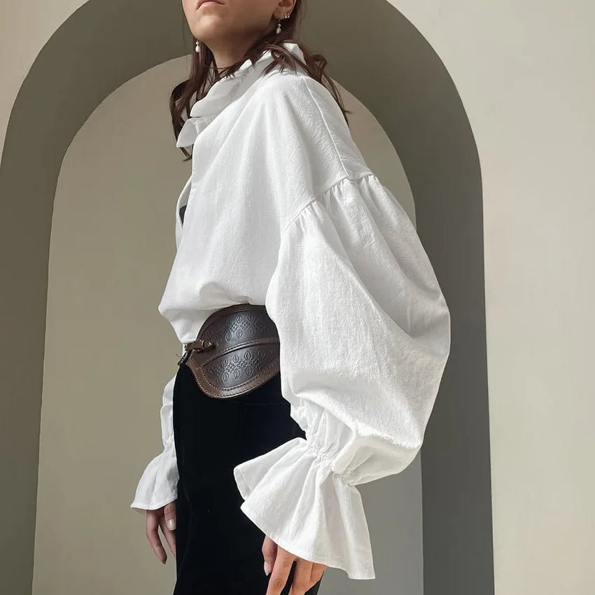 Lola V- výstřih. Puff dlouhý rukáv. Halenka
