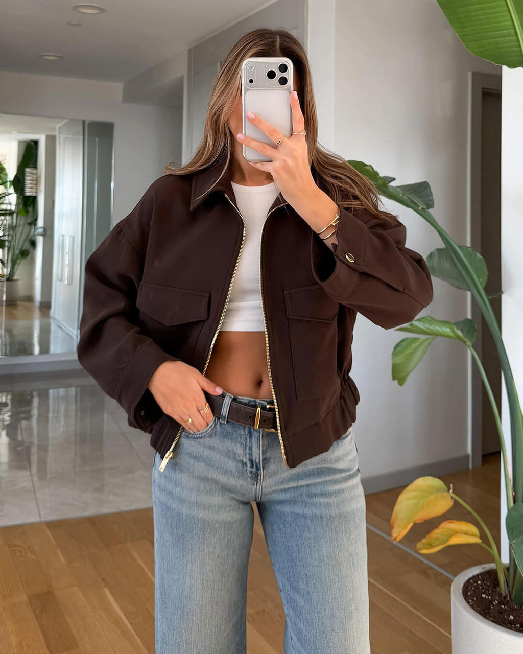 Bunda Zoey na zip s kapsami